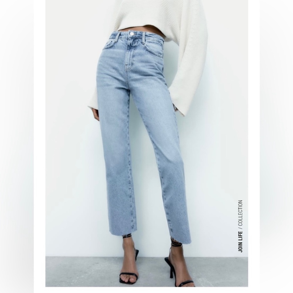 Straight Fit High Rise Straight Leg Ankle Rigid Jeans